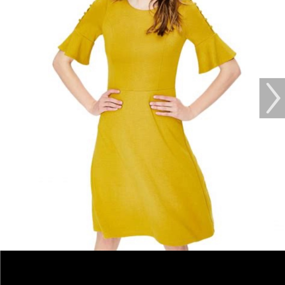 Boden Alexis Hot Mustard Jersey Dress Size 4 (fits like 2)